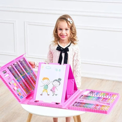 🔥 50% DE RÉDUCTION ! ✨ Kit Artistique 6-en-1 Enfant - 208 Pièces, Chevalet Double Face, Matériaux Sûrs, Idéal pour Développer la Créativité 🎨✨