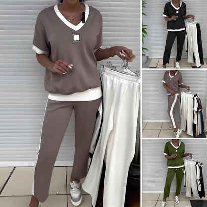 💎 -60% SUR L'ENSEMBLE PANTALON & TOP ! 💎 Col V Respirant, Taille Ajustable & Coton Dou