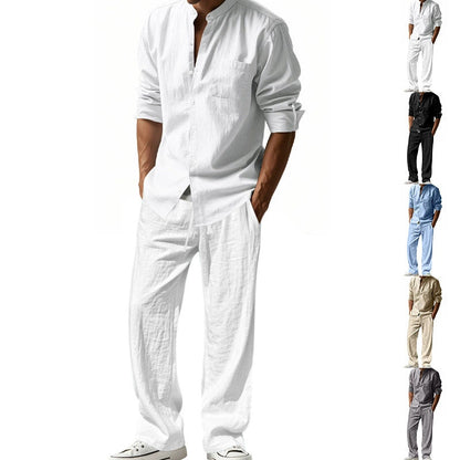 👔 PROMO LIMITÉE 50% DE RÉDUCTION ! ✨ Ensemble Homme – Chemise & Pantalon, Lin, Respirant ✨