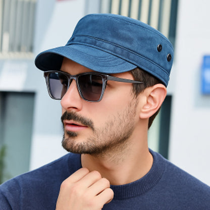 🧢 50% DE RÉDUCTION ! ✨ Casquette de Baseball Vintage à Visière Plate – Style Militaire, Coton, Rembourré 🍂