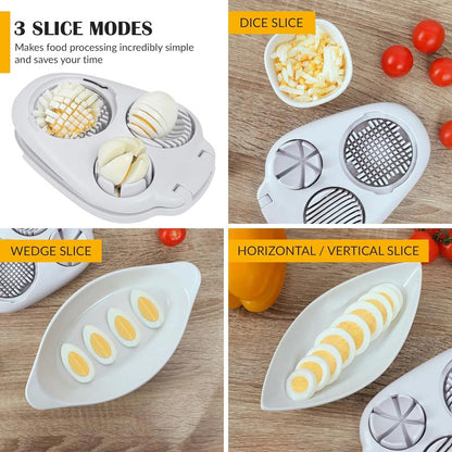 🥚 PROMO LIMITÉE 50% DE RÉDUCTION ! ✨ Coupe-Œufs 3 en 1 – Tranche, Coupe, Cube, Acier Inoxydable, Facile à Nettoyer ⏱️