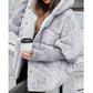 Manteau Femme Imperméable Anti-Vent à Capuche avec Insertions Duvet