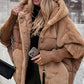Manteau Femme Imperméable Anti-Vent à Capuche avec Insertions Duvet