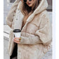 Manteau Femme Imperméable Anti-Vent à Capuche avec Insertions Duvet
