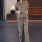 Ensemble de 2 pièces : Sweat à capuche à demi fermeture éclair & Pantalon (style décontracté) 🧥👖