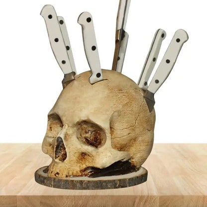 🎉 Soldes 2026 — Plus de 22 000 vendus ! 💀 Porte-couteau Gothique en Forme de Crâne – Décor de Cuisine Unique 🖤