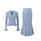 ✨Ensemble top ajusté en maille et jupe sirène approuvé par les meilleures amies – Look chic pour les soirées✨