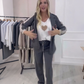 💥Offre à durée limitée - 60 % de réduction💥Ensemble blazer et pantalon tendance de 2 pièces avec bandes latérales