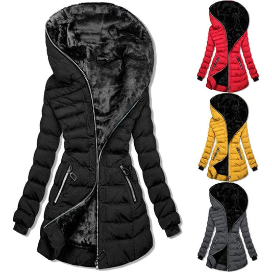 🧥 60% DE RÉDUCTION ! ❄️ Manteau d'Hiver Femme Mi-Long - Capuche et Doublure Polaire, Confort Chaud et Style Urbain pour Temps Froid 🏙️📦