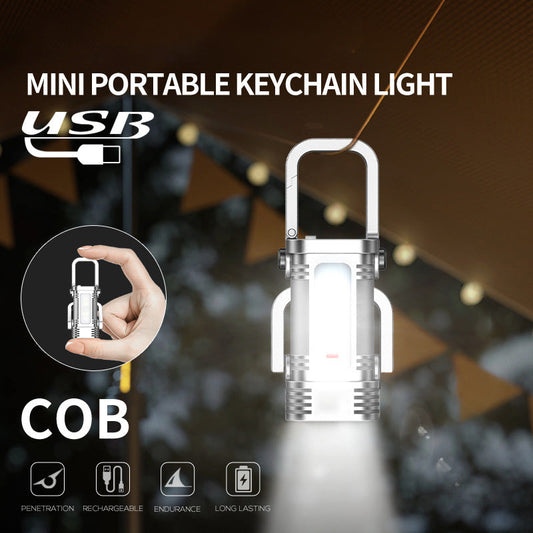Mini lampe de poche porte-clés multifonctionnelle avec clip