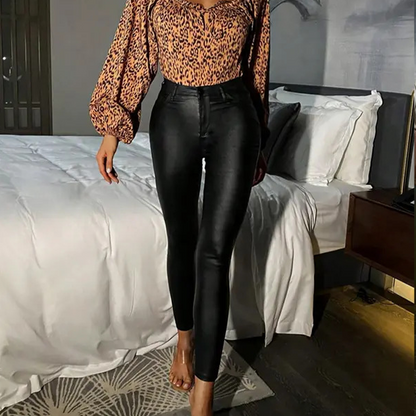 💎 57% DE RÉDUCTION ! 💎 Pantalon Chic Femme Slim Fit en PU – Élégant, Polyvalent & Facile d’Entretien (Noir, Bleu Foncé, Rouge | S–3XL) 👖✨