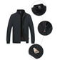 📢📢65% de réduction！！！  Veste zippée chaude unie pour homme – 💪 Anti-froissement, coupe-vent, imperméable à la pluie et à la neige !
