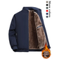 📢📢65% de réduction！！！  Veste zippée chaude unie pour homme – 💪 Anti-froissement, coupe-vent, imperméable à la pluie et à la neige !
