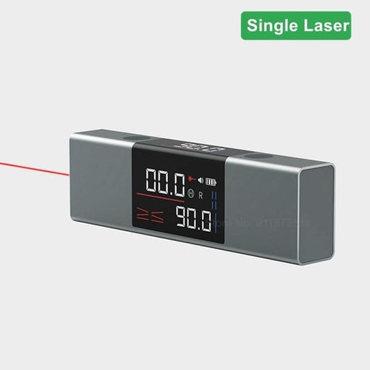 📐 Rapporteur Laser 2-en-1 Haute Précision - Mesure ±0.1°, Double Niveau Laser, écran Rétroéclairé - Outil Professionnel pour Bricolage