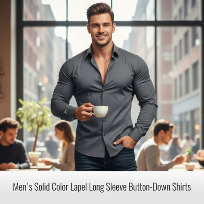 💎 DERNIER JOUR -60% ! 💎 Chemise Homme à Manches Longues & Col Revers – Coton Mercerisé, Coupe Structurée, 6 Couleurs (S–3XL) 👔🌿