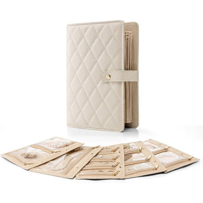 📢 50 % DE RÉDUCTION ! ✨ Sac de rangement à carreaux pour bijoux – Compartiments multiples, portable & élégant 🧳💍