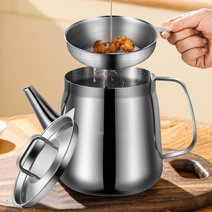 📢📢50 % DE RÉDUCTION🔥 Pot de Filtre à Huile en Acier Inoxydable – Cuisine Plus Propre, Plus Écolo !