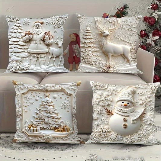 🎅Des idées cadeaux de Noël géniales, à seulement 5.6 € chacune !🎁 Housses de coussin sur le thème de Noël🛋️