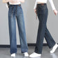 🔥 50% DE RÉDUCTION ! ✨ Jean Femme Taille Haute Coupe Droite - Ceinture à Cordon Réglable, Version Molletonnée ou Cheville, Tissu Élastique Confortable 👖✨