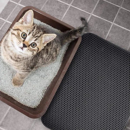 🐱 PROMO LIMITÉE 50% DE RÉDUCTION ! ✨ Tapis de Litière pour Chat – Antidérapant, Facile à Nettoyer, Garde le Sol Propre 🧼
