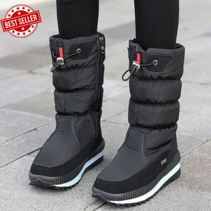 🔥 SOLDE FLASH ! ✨ Bottes de Neige Femme Antidérapantes - Doublure Fausse Fourrure, Semelle Caoutchouc Imperméable, Fermeture Éclair Pratique 👢❄️