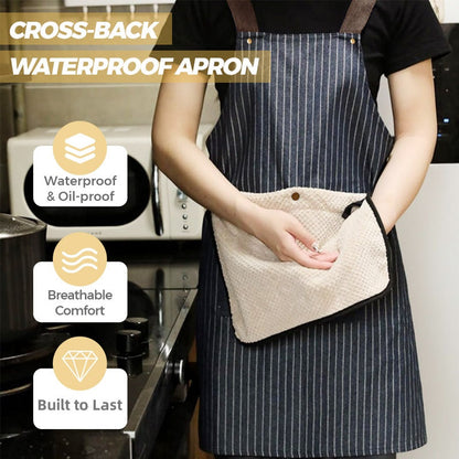 👨‍🍳 PROMO LIMITÉE 50% DE RÉDUCTION ! 💥 Tablier Imperméable Dos Croisé – Anti-Taches, Serviette Amovible, Respirant ✨