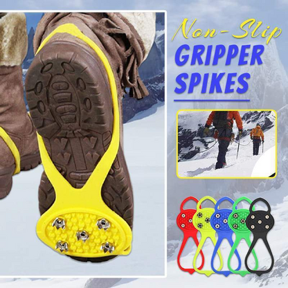 🔥 Achetez 1, Obtenez 1 Gratuit ! ✨ Crampons Antidérapants Universels - 5 Pointes en Acier, Sécurité sur Glace, Confort d'Utilisation ❄️👟