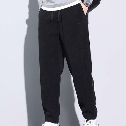 🔈 60 % de réduction ! 🔥 Pantalon en velours côtelé homme – Coupe fuselée, cordon ajustable & doublure chaude pour l’hiver 🧥🖤