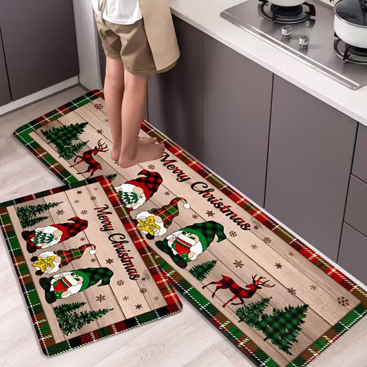 🔥 50% DE RÉDUCTION ! ✨ Tapis de Noël Antidérapant - Dossier Sécurisé, Peluche Douce, Décoration Festive Chaleureuse 🎄🏠