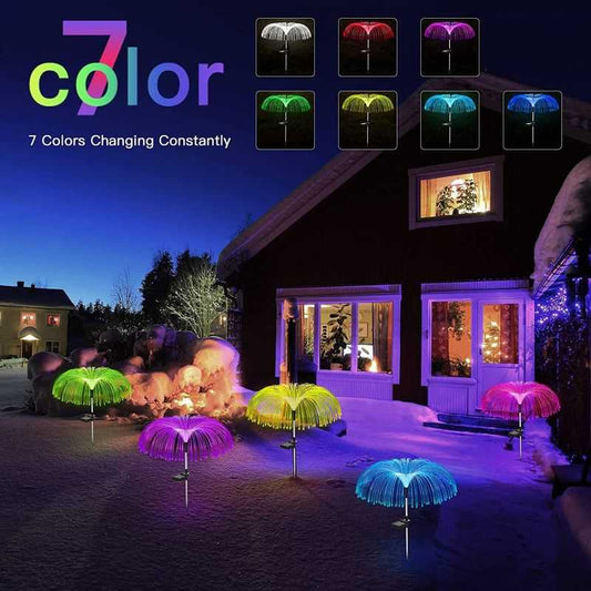 🔥 Offre Spéciale ! ✨ Lampe Solaire Méduse Jardin - 7 Couleurs Changeantes, Double Mode, Étanche IP64, Installation Facile 🌌✨
