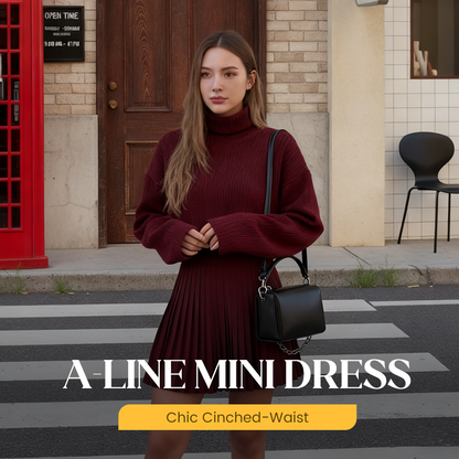 👗 Mini-robe trapèze à taille cintrée – Silhouette élégante, tissu doux et style du matin au soir