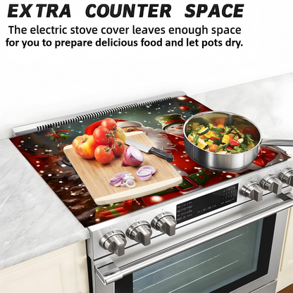 🔥 50% DE RÉDUCTION ! ✨ Protège-Plaque de Cuisson Noël - Antidérapant, Facile à Nettoyer, Décoration Festive 🎄🔥