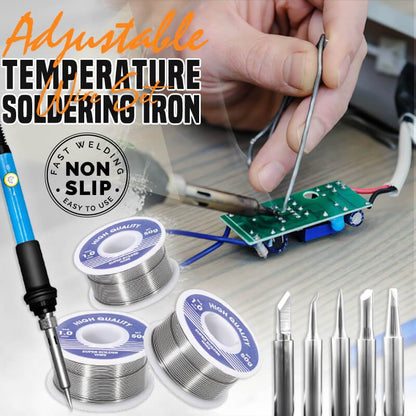 Kit Fer à Souder Réglable – Chauffe Rapide, Sans Plomb & 5 Embouts Inclus