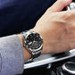 📢 60 % de réduction !!! Montre homme lumineuse & étanche – élégance bicolore, affichage jour/date 🎁⌚