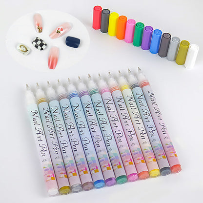 🔥 Black Friday -50% ! Kit de 12 Stylos Pro pour Nail Art – Pointe Ultra-Fine 0.7mm & Séchage Rapide 💅✨