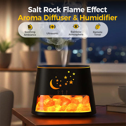 🔥 50 % de réduction ! ✨ Diffuseur d’arômes & humidificateur avec lampe en sel à effet flamme – Ambiance cosy, air purifié & relaxation zen 🕯️🌿