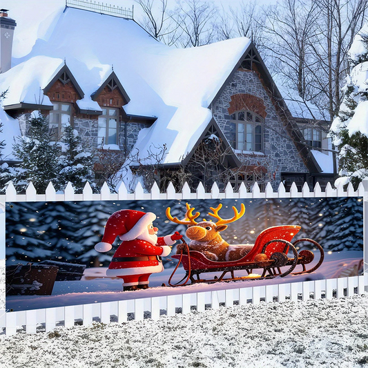 🔥 50 % de réduction ! 🎄 Bannière extérieure « Merry Christmas » – Résistante aux intempéries, impression anti-décoloration & installation en 2 min ! 🎅✨