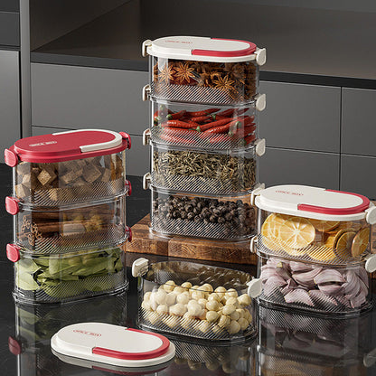 🔥 50% de réduction – Organisateur à Épices Multicouche Hermétique ! 🌶️🧂 Fraîcheur Garantie, Design Élégant & Rangement Intelligent – Rouge ou Blanc