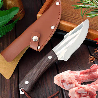 🔥 Black Friday : 50 % de réduction ! Couteau de boucher en acier inoxydable avec étui en cuir – Lame tranchante, manche ergonomique & idéal pour cuisine et plein air 🔪🥩