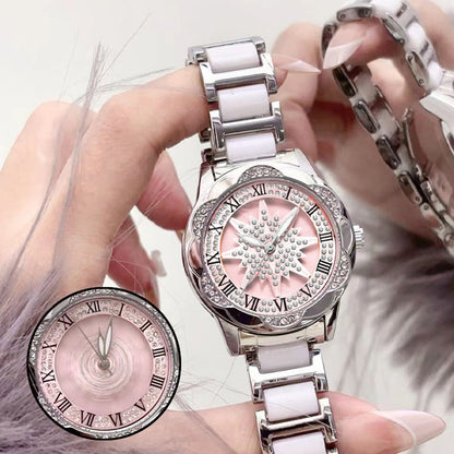 📢60 % de réduction ! Montre à Quartz pour Femme avec Strass – Design Captivant & Précision Suisse 💖✨