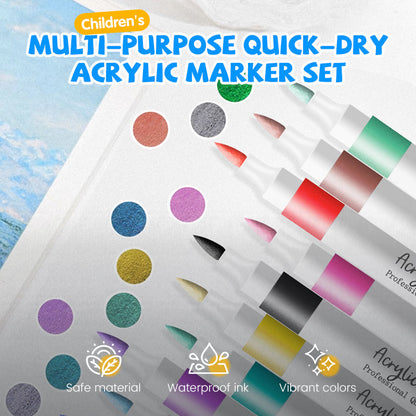 ✏️ 50% de réduction – Couleurs Vives & Fixation Rapide – Kit Complet de Marqueurs Acryliques 🎨