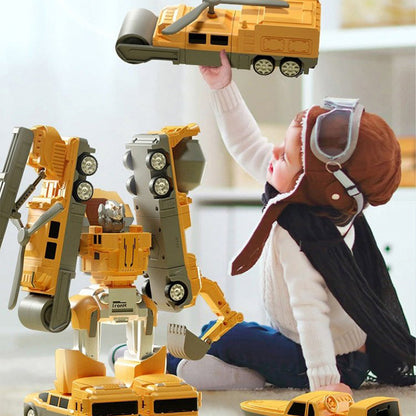 📢📢50% de réduction ! 🚗🤖 Jouets assemblés pour voitures à transformation magnétique – Assemblez, transformez et créez des robots !