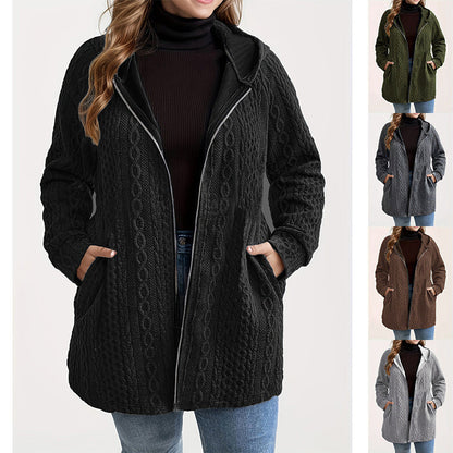 📢📢60% DE RÉDUCTION ! ⏳⏰ Veste Ample à Capuche avec Tissage Texturé – Confort Ultra-Doux, Coupe Flatteuse & Style Élégant en 5 Couleurs ⚡