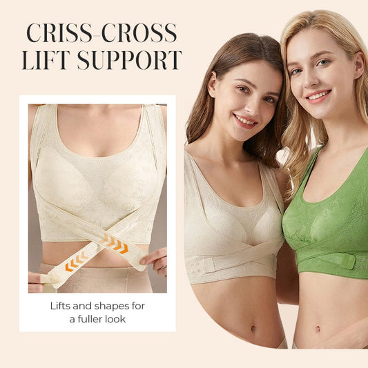 📢📢50% de réduction ! Soutien-gorge Gainant à Brides Croisées – Silhouette Sculptée & Confort Tout au Long de la Journée 💖✨