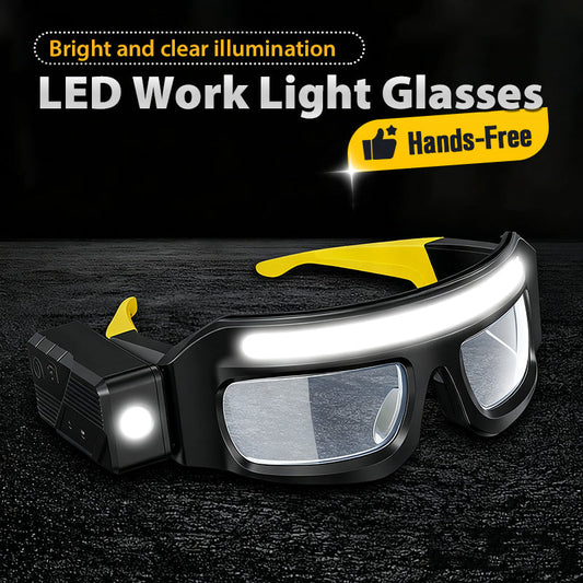 📢 50% DE RÉDUCTION !! ⏰ Lunettes LED Mains Libres – Éclairage Intégré Réglable, Léger et Confortable pour Bricolage & Réparations 🛠️