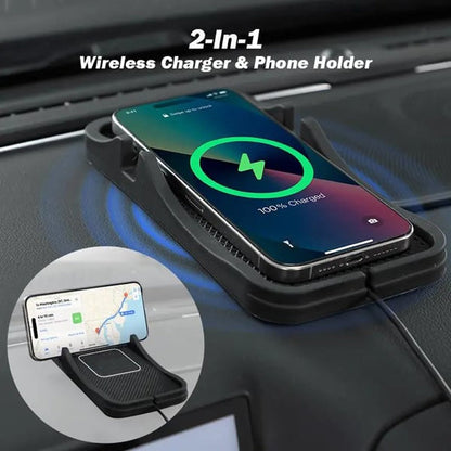 📢📢50% de réduction ! Tapis de charge sans fil 10 W pour voiture – Support mains libres + recharge rapide Qi, tout en un ! 🚗🔋