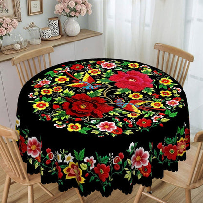 🎉 Vente 2026 — Plus de 35 700 vendus!🔥 Nappe mexicaine à fleurs bord festonné