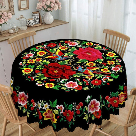 🎉 Vente 2026 — Plus de 35 700 vendus!🔥 Nappe mexicaine à fleurs bord festonné