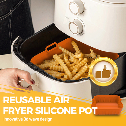 💎 50% DE RÉDUCTION ! 💎 Pot en Silicone Réutilisable pour Friteuse à Air Chaud – Fond Ondulé 3D, Antiadhésif & Résistant de -40°C à 230°C 🍟🔥