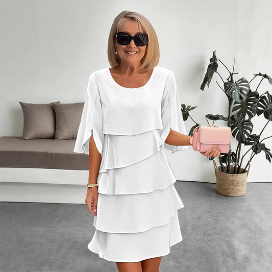 🎁 60% DE RÉDUCTION ! Robe Élégante à Volants & Superpositions – Confort, Style et Polyvalence 💃